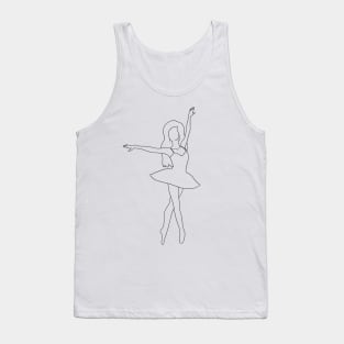 Line Art Ballerina Silhouette Tank Top